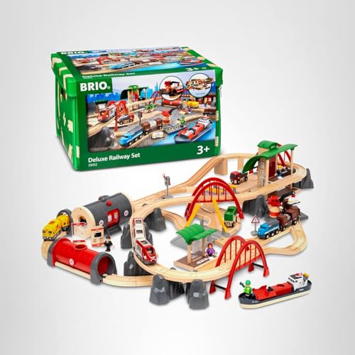 BRIO World Deluxe Railway Set features MESH accreditation signaling educational value