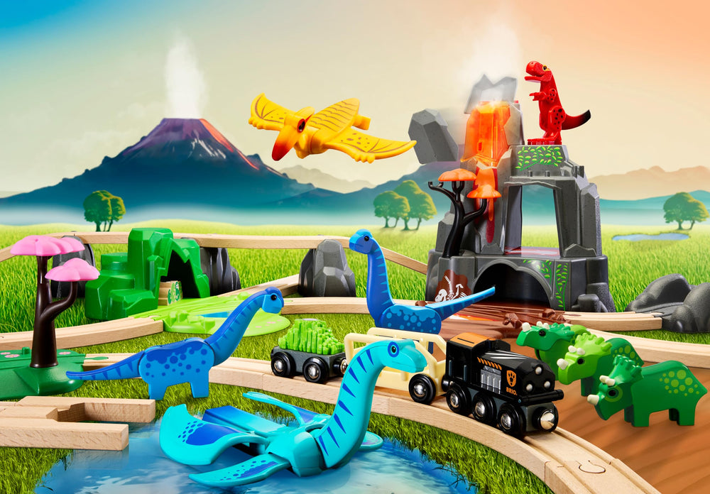 BRIO World Dinosaur Deluxe storage box that converts to a play mat