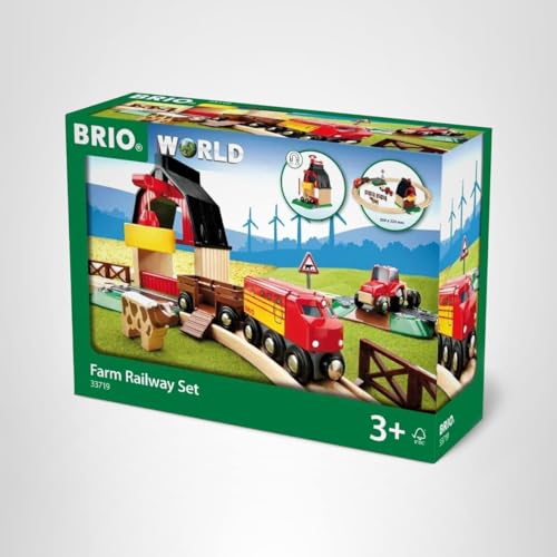BRIO World Farm Railway Set fence and sign – farm boundary cues for imaginative play