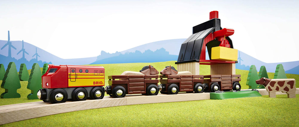 BRIO World Farm Railway Set hay crane – interactive crane for lifting hay and storage
