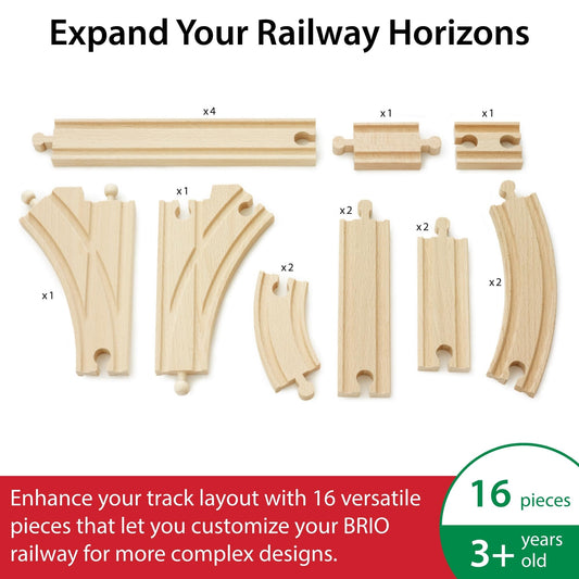 BRIO World intermediate expansion track curve allows smooth curves for imaginative town scenes.