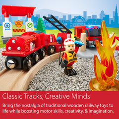 BRIO docking station helps organize pieces between adventures