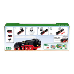 BRIO World Steaming Train cargo wagon in action enhances cargo-themed play