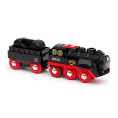 BRIO World Steaming Train cement mixer rotates during construction pretend play