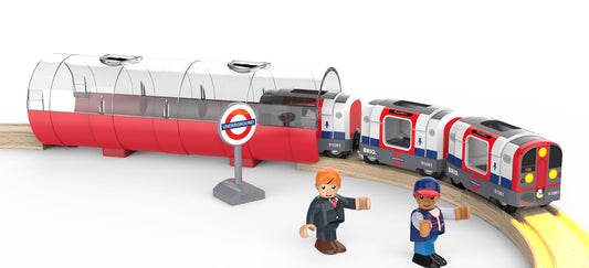 BRIO World tube tunnel piece for depth and city transit imagination.