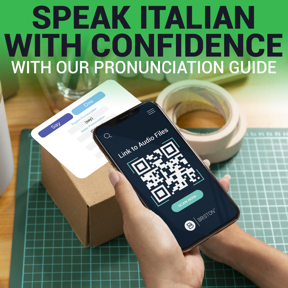 Briston Italian flash cards stay portable for study anywhere and anytime.