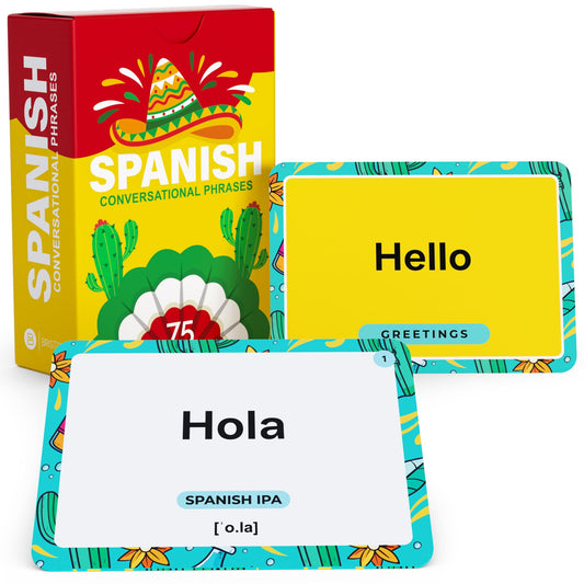 Briston Spanish flash cards cover: glossy, durable, portable for on-the-go study