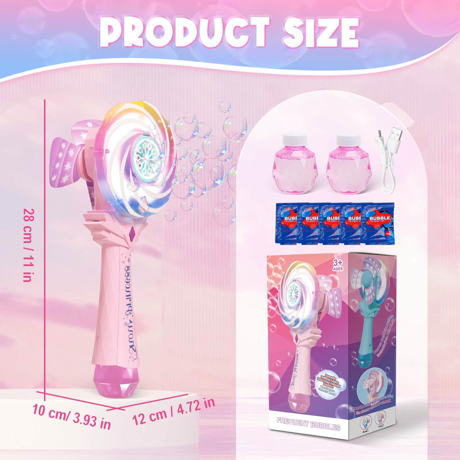 Britik bubble wand designed for ages 4-8 with safe grip