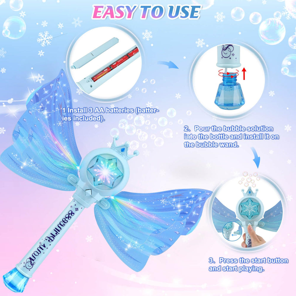 Britik Bubble Wands blue bubble liquid bottle for easy refills