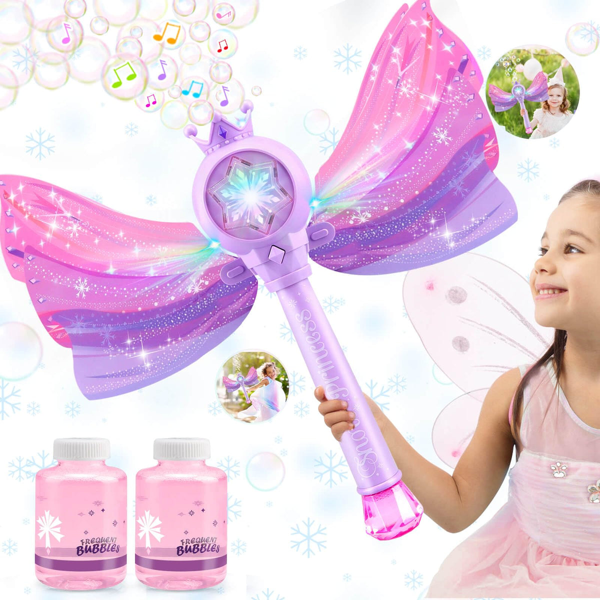 Britik Bubble Wands with LED lights for outdoor play.