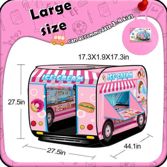Britik fire truck pop-up tent roll-up door open for easy access