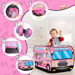 Britik fire truck pop-up tent spacious play area fits multiple kids