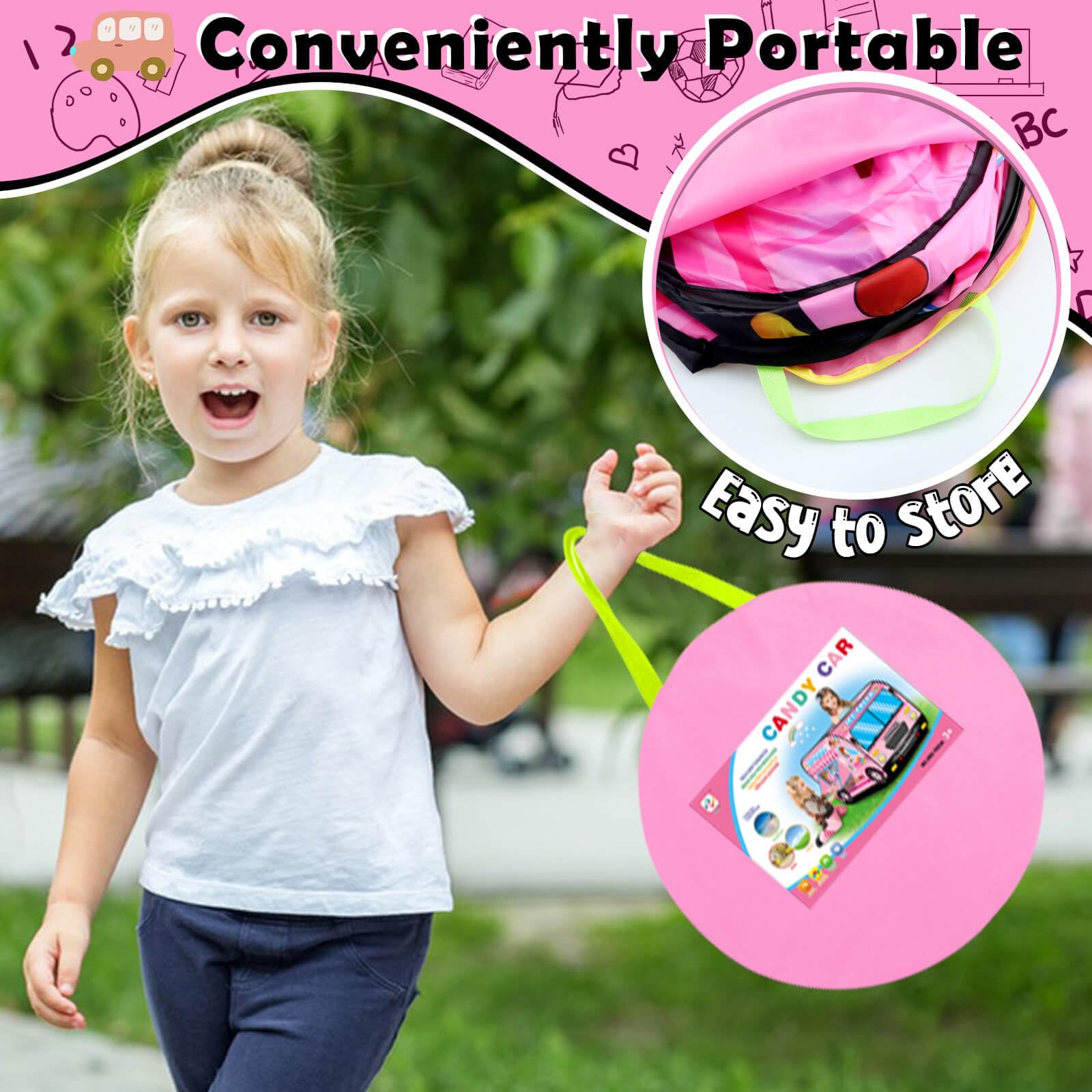 Britik fire truck pop-up tent top opening for basket shooting games