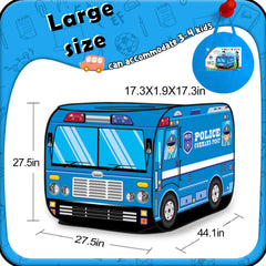Britik Police Car Play Tent stored in bag for easy travel and storage