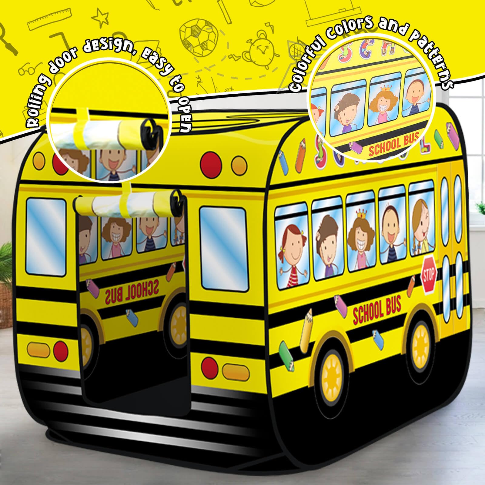 Breathable Britik tent windows invite light airflow for social play