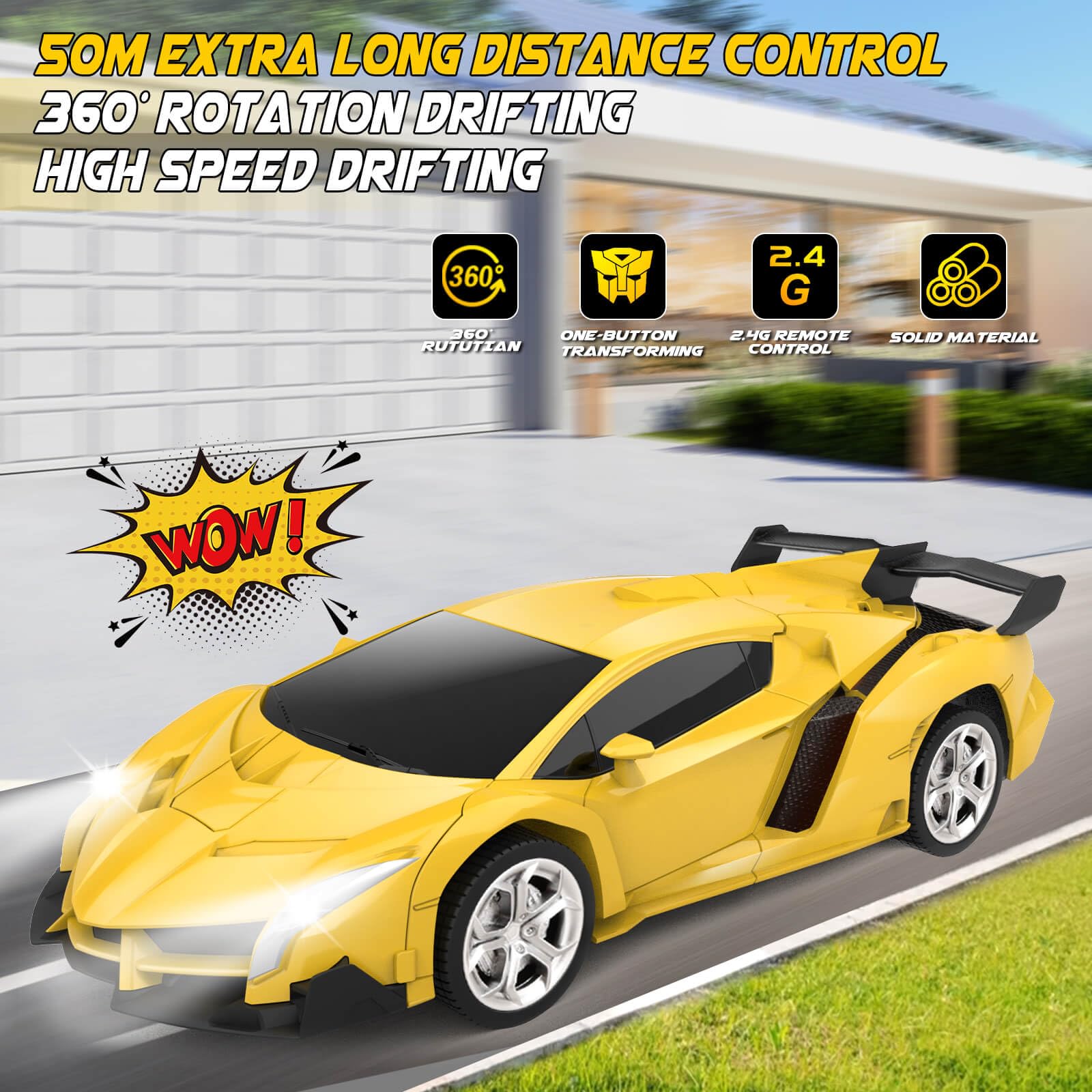 Britik Transform RC car features one-key transformation for seamless form changes.