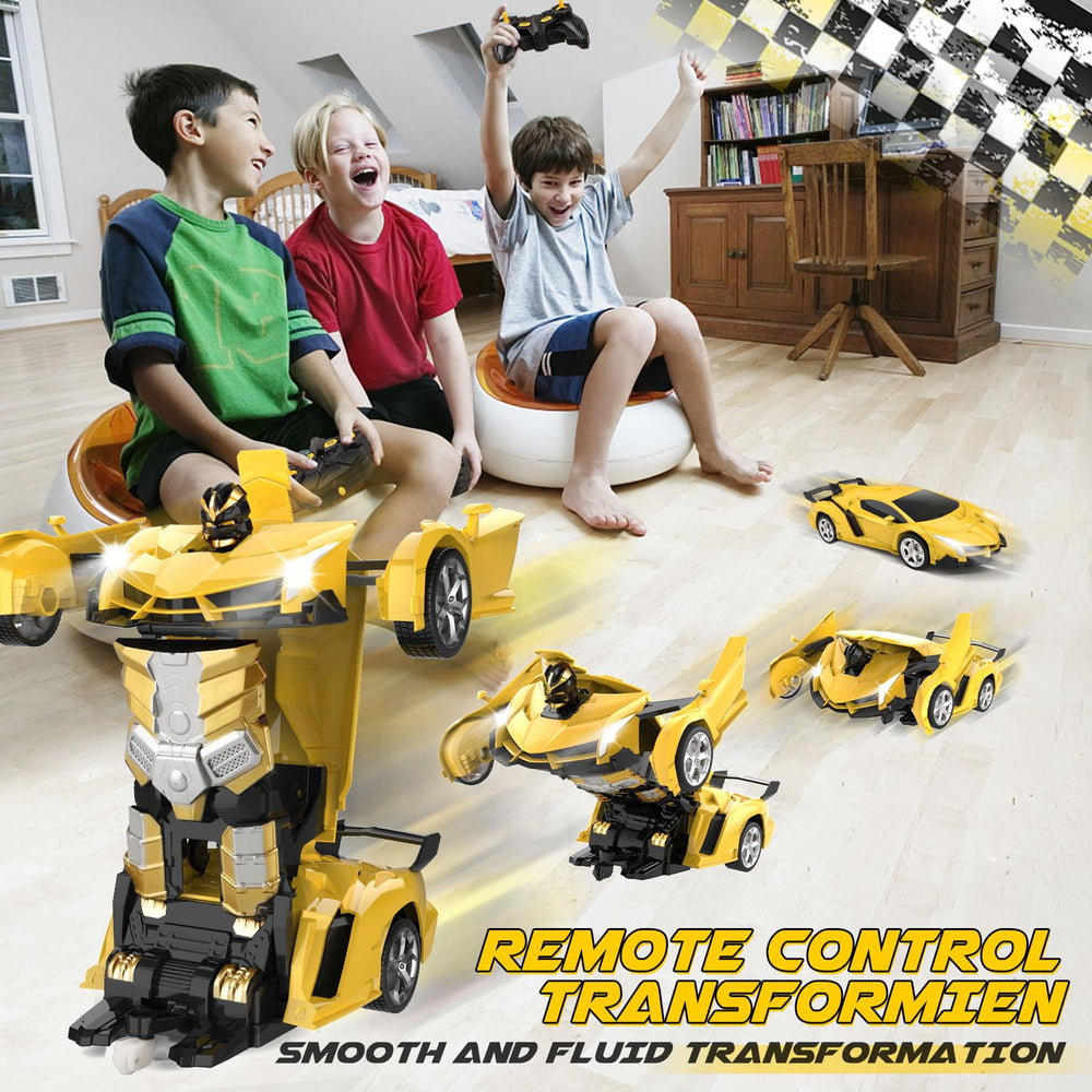 Britik Transform RC car shown in robot form for imaginative, engaging play.