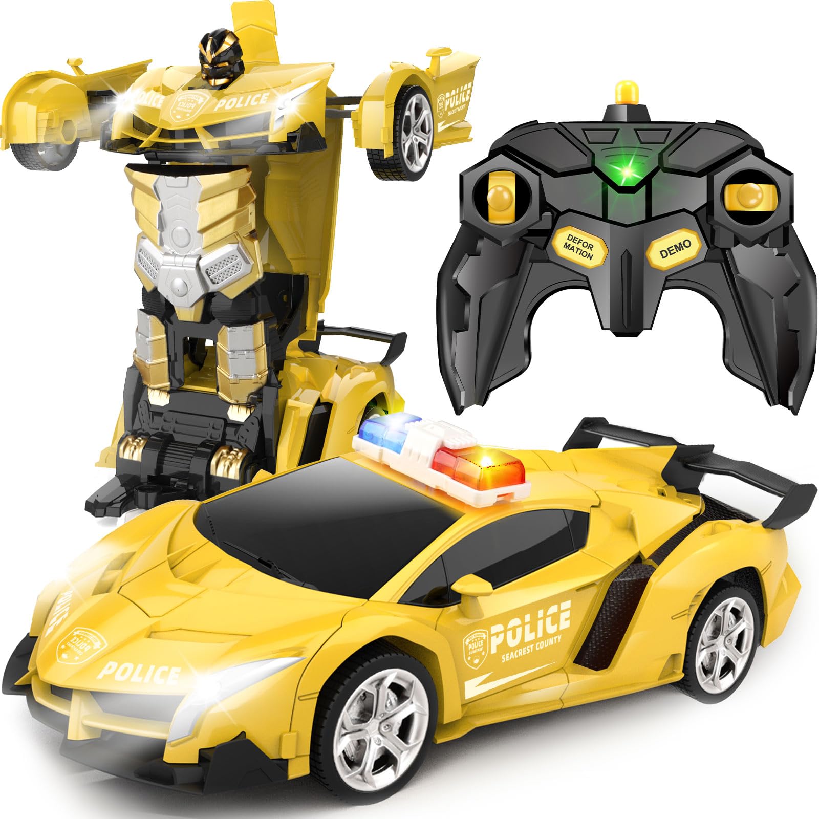 Britik Transform RC car front view, ideal for imaginative play.