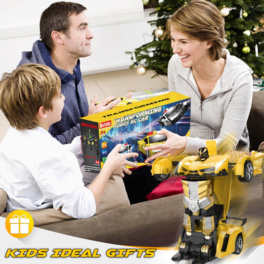 Britik Transform RC car gift-ready packaging for kids.
