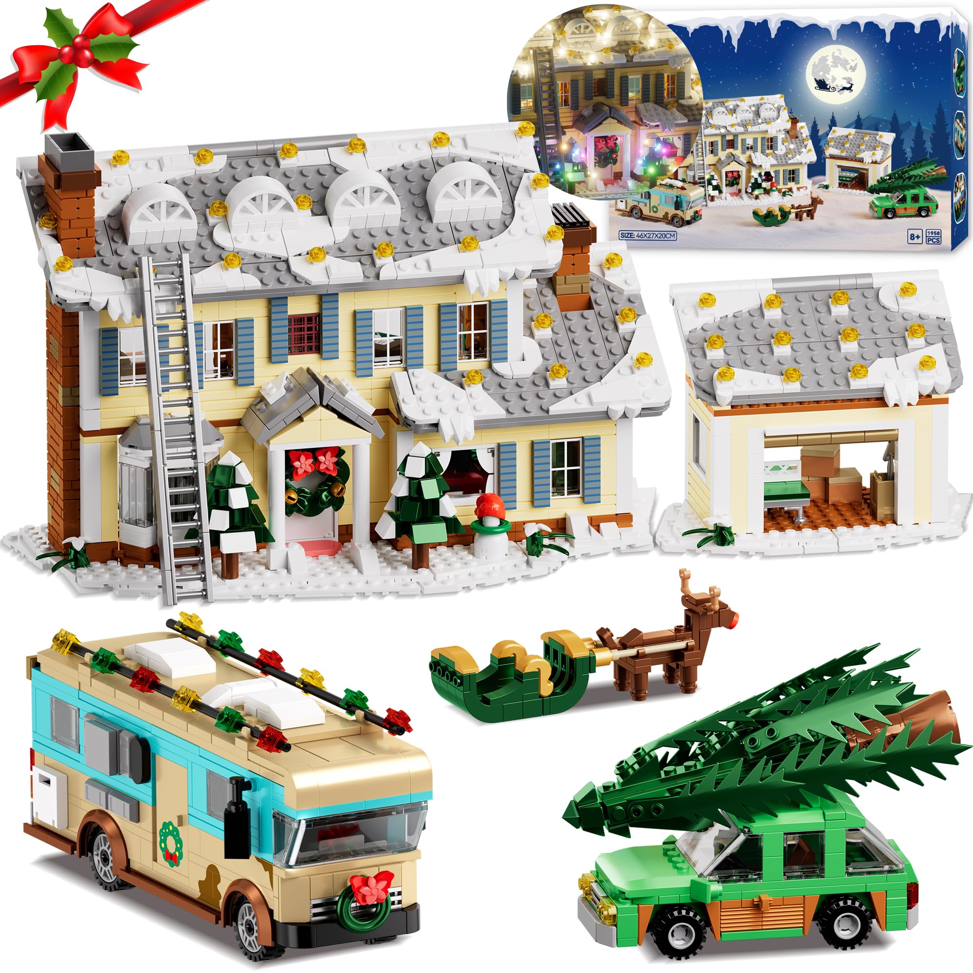 Brixelion Christmas House assembly for cozy holiday display.