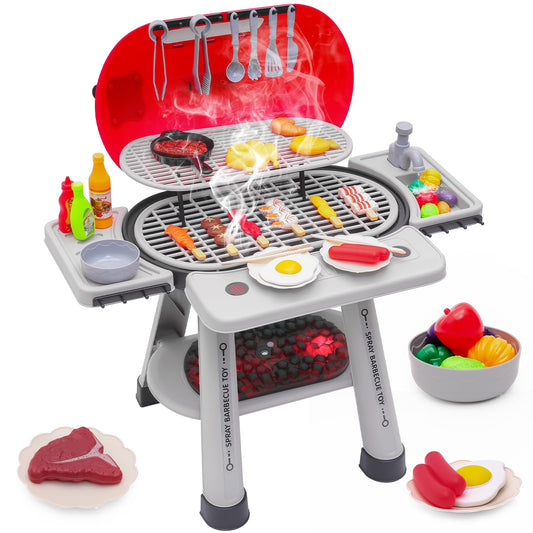 Brixlytoys BBQ Grill Toy with light-up glow for engaging pretend cooking sessions.