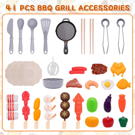 Brixlytoys BBQ Grill Toy shows safe smoke effect for imaginative outdoor play.