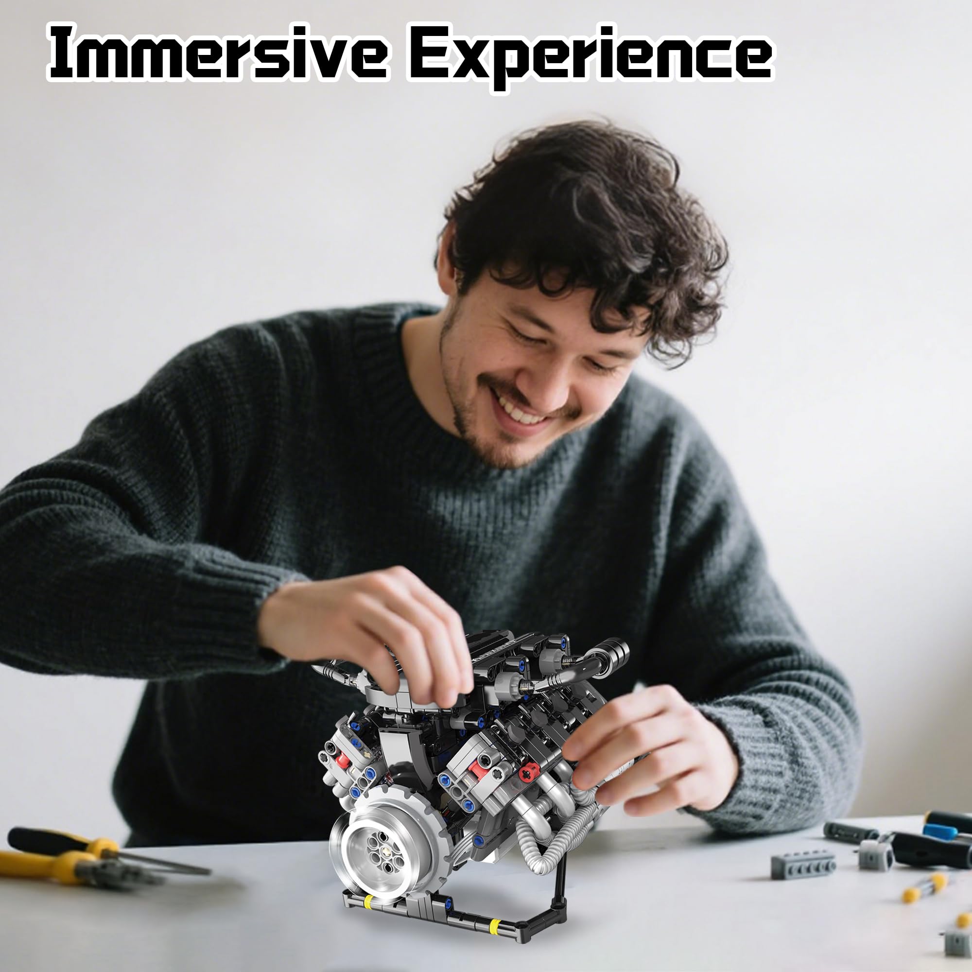 BrixVibe V8 Mini Engine Kit display-ready for shelf presentation