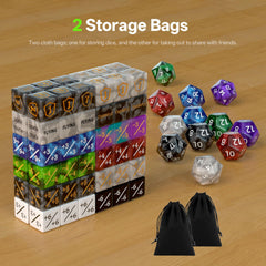 Brizago six D12 dice for varied damage and outcomes in play