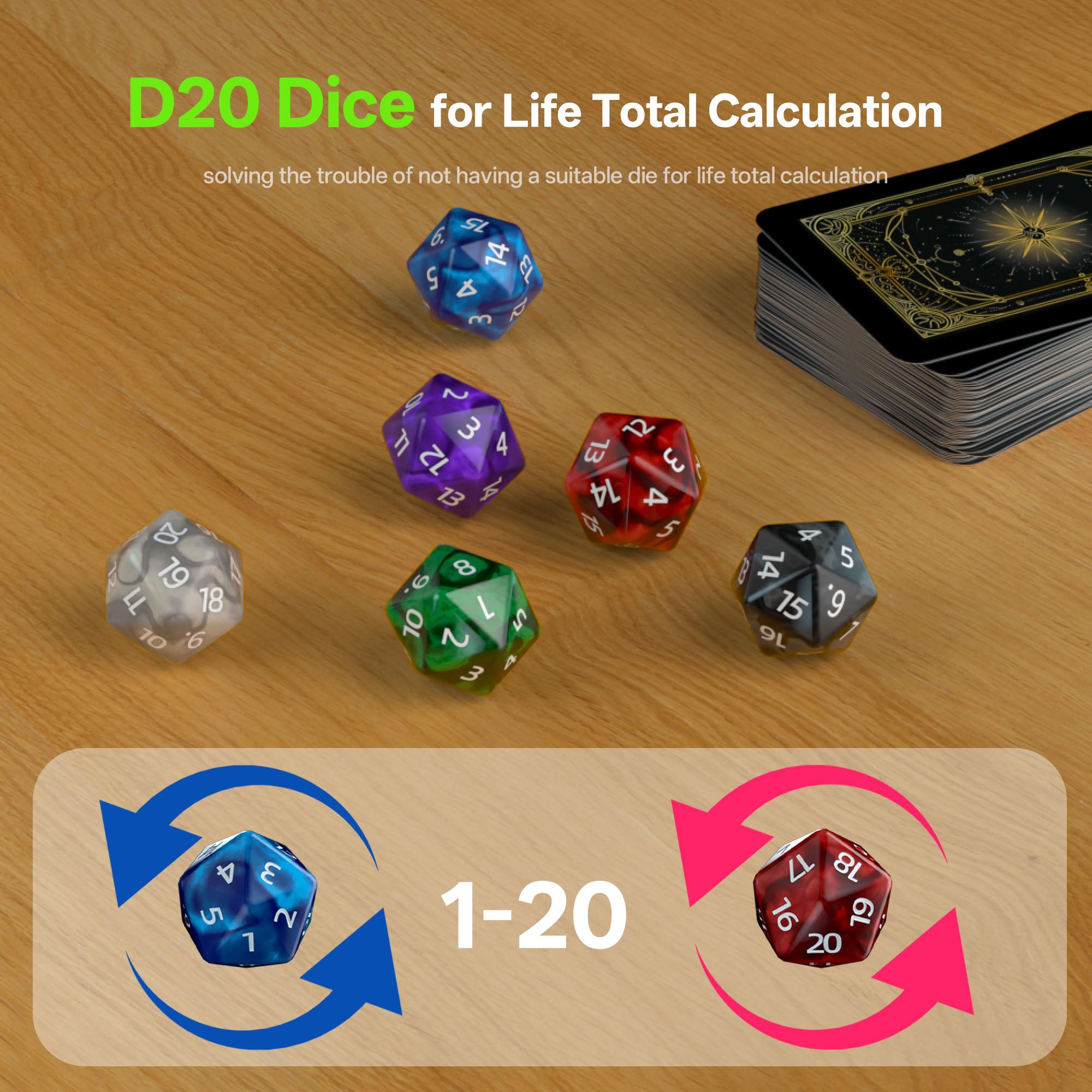 Brizago MTG keyword dice clearly display abilities for quick reference