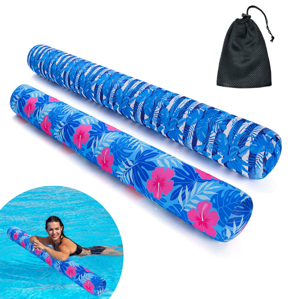 Brmoka inflatable pool noodle 56x6 in tropical design for versatile pool fun