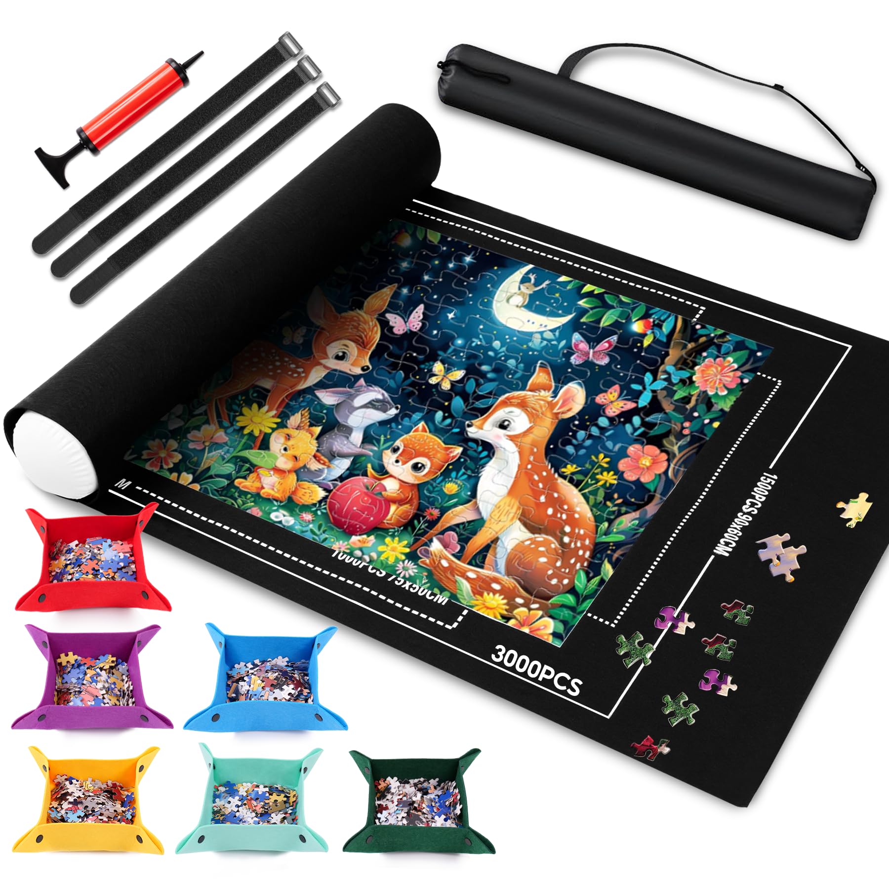 Brmoka jigsaw mat with smooth top for wrinkle-free puzzle setup.