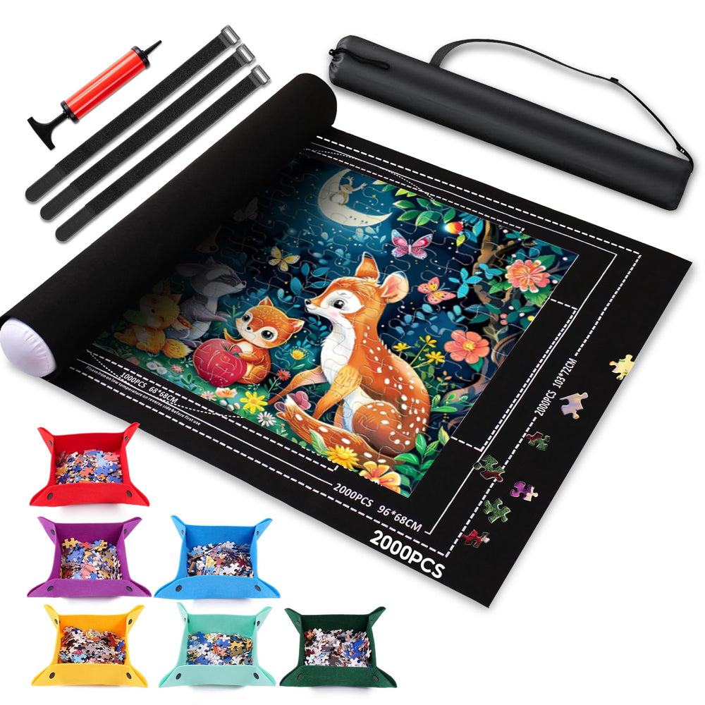 Brmoka puzzle mat roll up 2000 pieces top view, smooth surface.