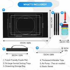 Brmoka puzzle mat includes inflation tube for quick saving.
