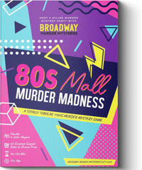 Broadway Murder Mysteries 80s mall murder kit scene for immersive party storytelling.