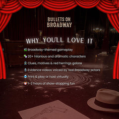 Broadway Murder Mysteries evidence files providing immersive clues with context