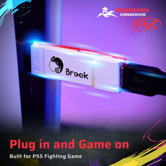 Brook Wingman FGC converter LED indicator shows active profile switching.