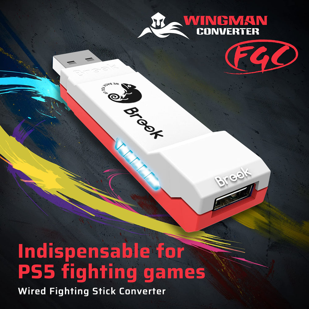 Brook Wingman FGC converter side panel highlights compact, desk-friendly design.