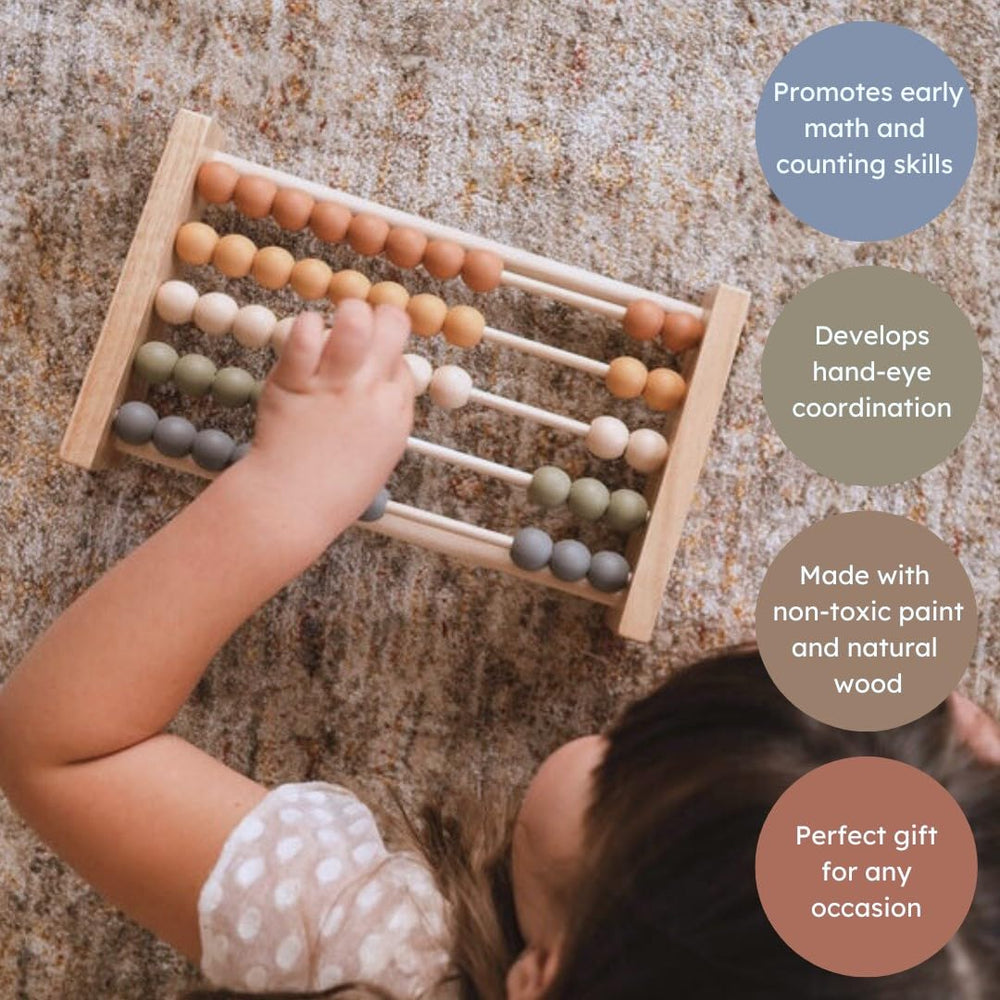 Brooklyn Neutral Boho Abacus in nursery decor elevates calm, tactile play.