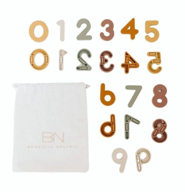Brooklyn Neutral boho magnetic numbers on fridge for early counting