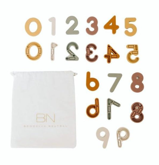 Brooklyn Neutral boho magnetic numbers on fridge for early counting