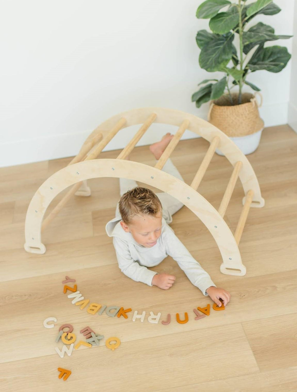 Durable Brooklyn Neutral fridge magnets designed for toddler play
