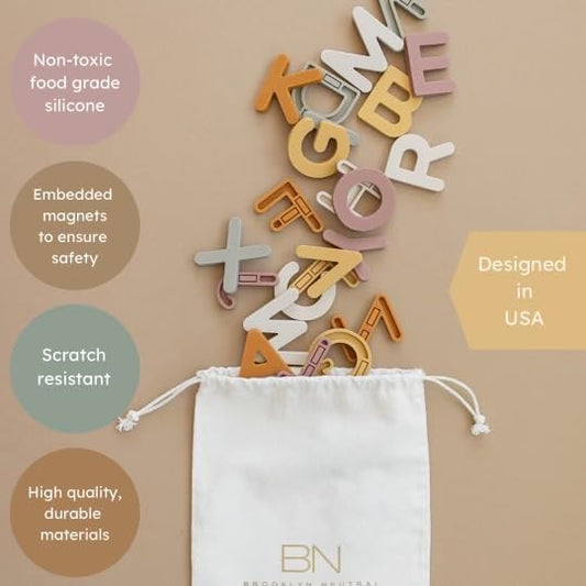 Brooklyn Neutral silicone magnets on whiteboard for classroom activities