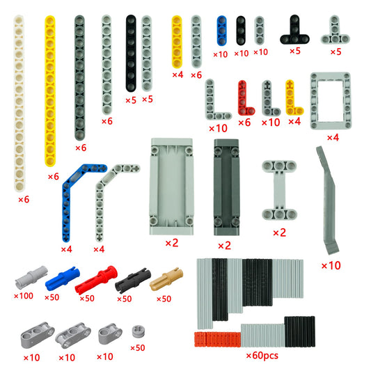 BroTex liftarm beams and connectors for sturdy, customizable Technic-style builds.