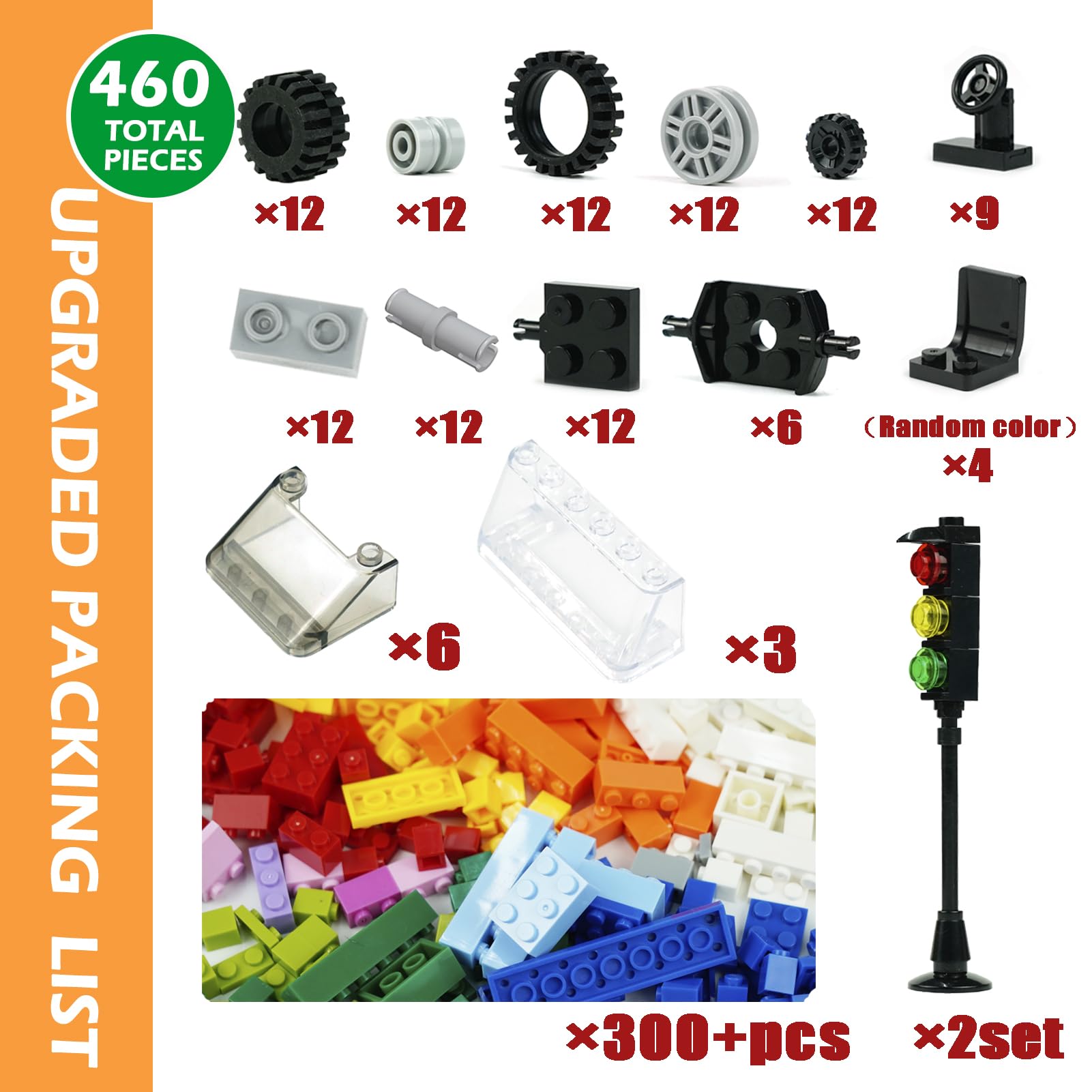 BroTex wheels and axles set with traffic light for busy city pretend play