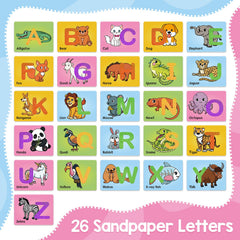 Broytain sandpaper letters card B with animal illustration encourages hands-on letter recognition.