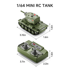 BRRRRT 1/64 RC Tank shows a 330-degree rotating turret for dynamic battles