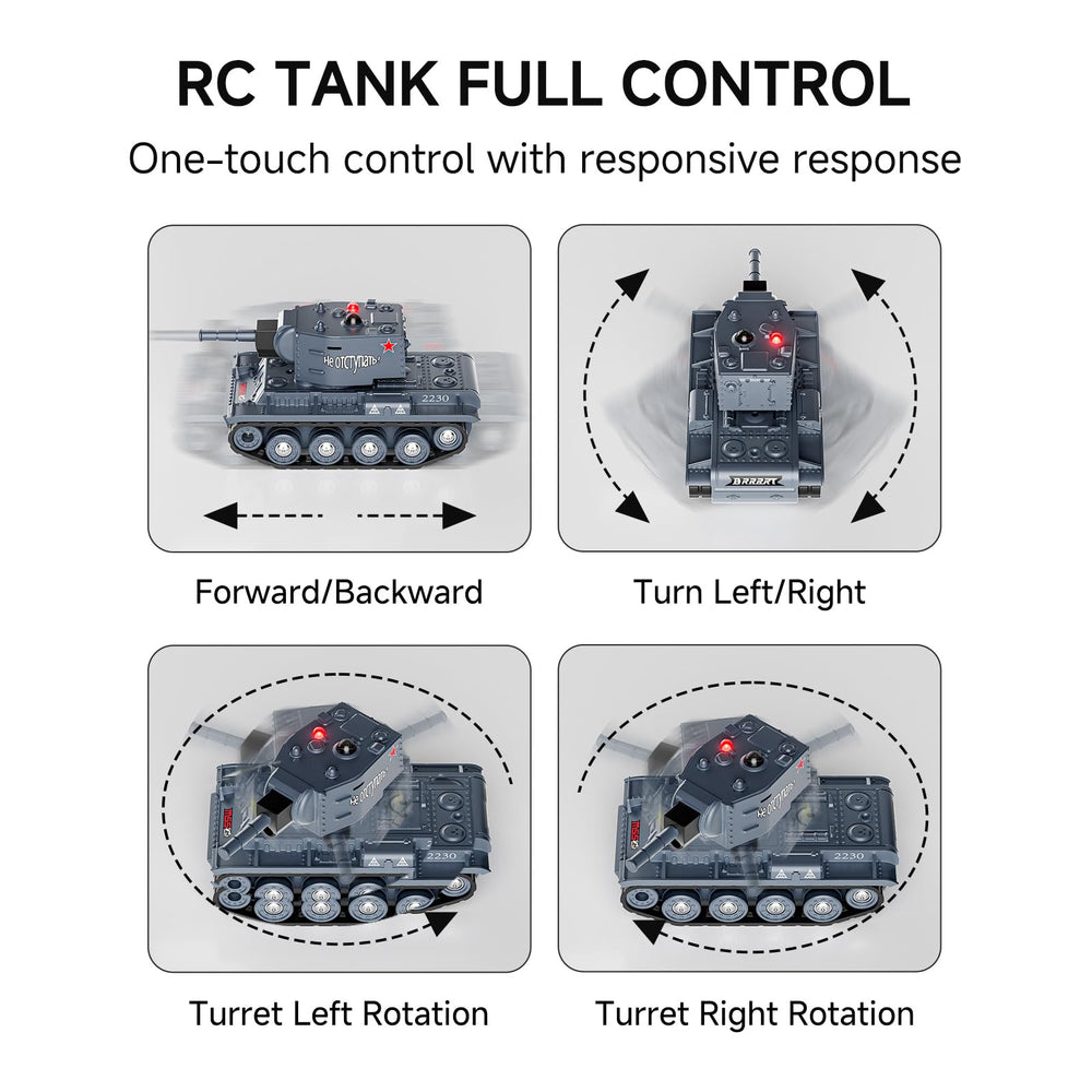 BRRRRT 1/64 RC Tank sounds and lights create immersive battlefield ambience