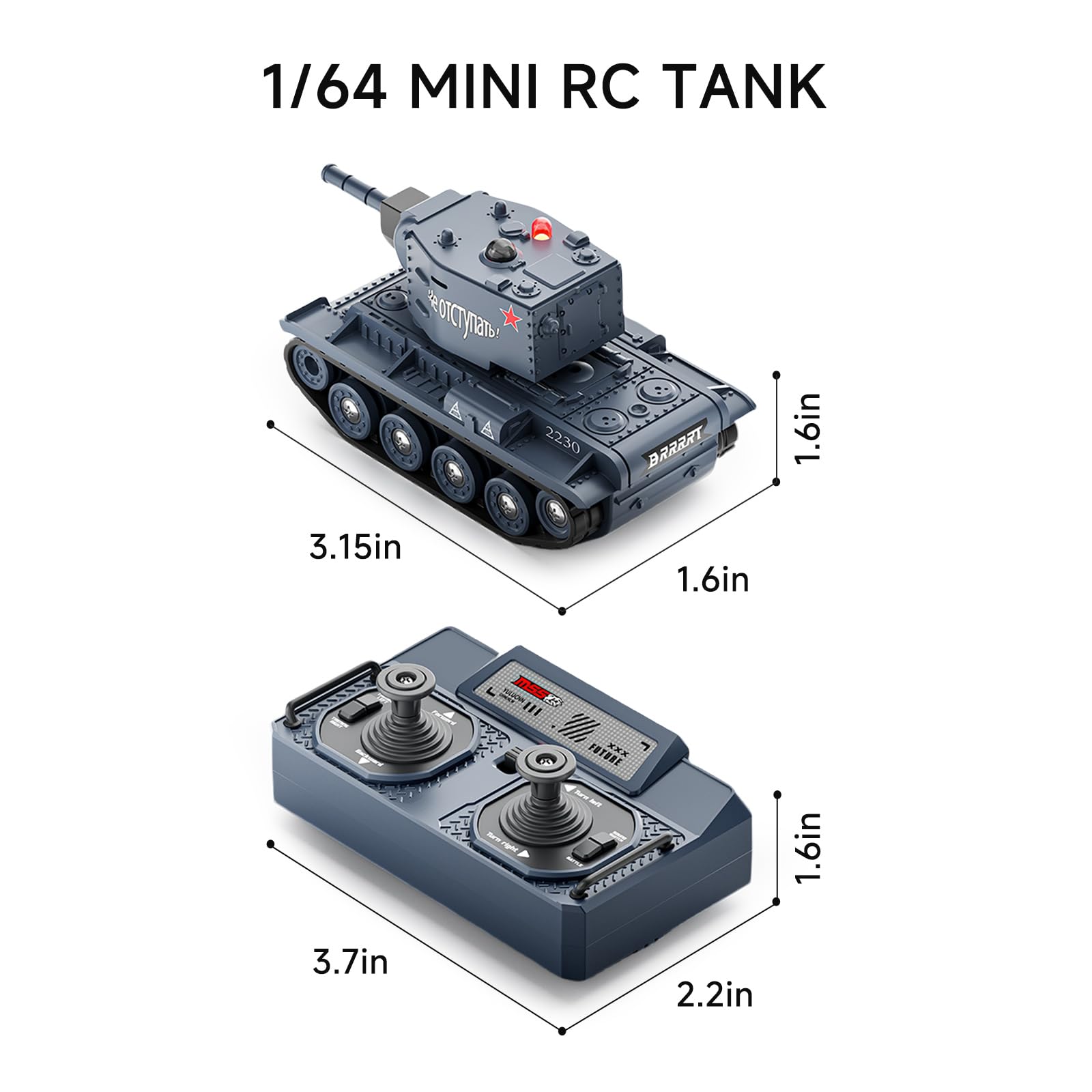 BRRRRT 1/64 RC Tank turret rotation demonstrates smooth 330° aiming in action