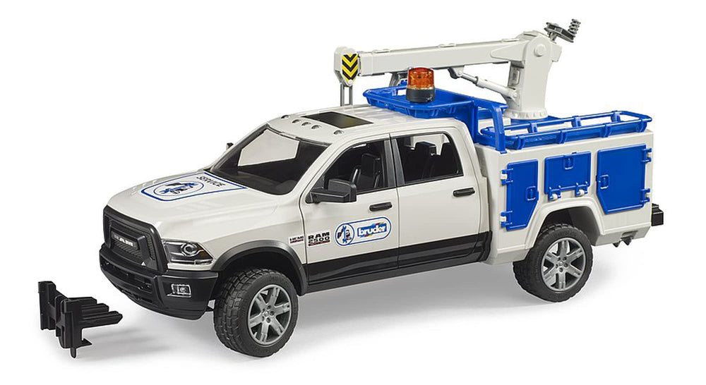 Bruder RAM 2500 service truck with rotating beacon at the front for authentic maintenance play