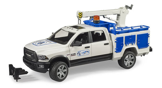 Bruder RAM 2500 service truck with rotating beacon at the front for authentic maintenance play